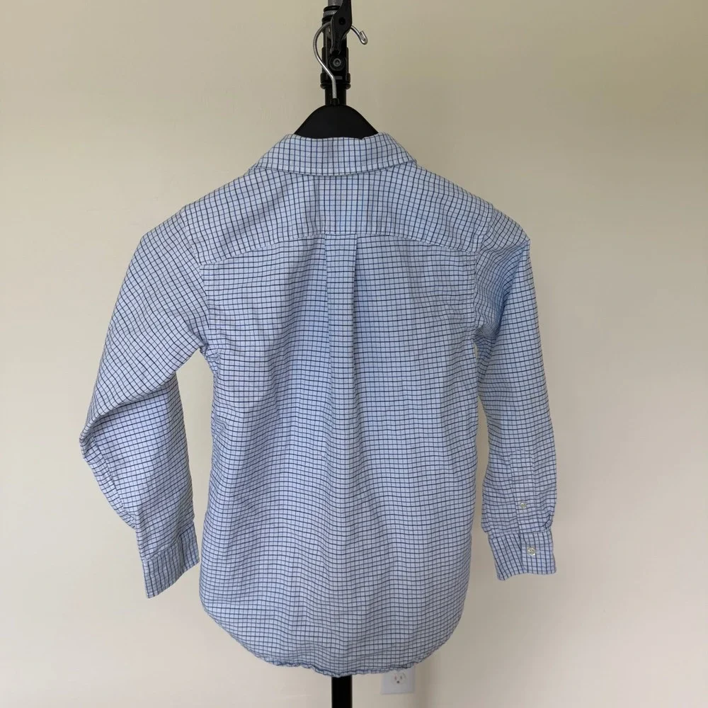 Ralph Lauren‎ Boys Blue Tattersall Check Button Down Shirt Size 12 323631046